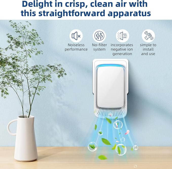 2026 Upgraded Air Ionizer Purifier for Home,6 Pack Plug-in Negative Ion Generator Air Freshener for Bedroom Bathroom Kitchen Office Pet Room, Quiet Filterless Ionic Air Cleaner for Smoke Dust