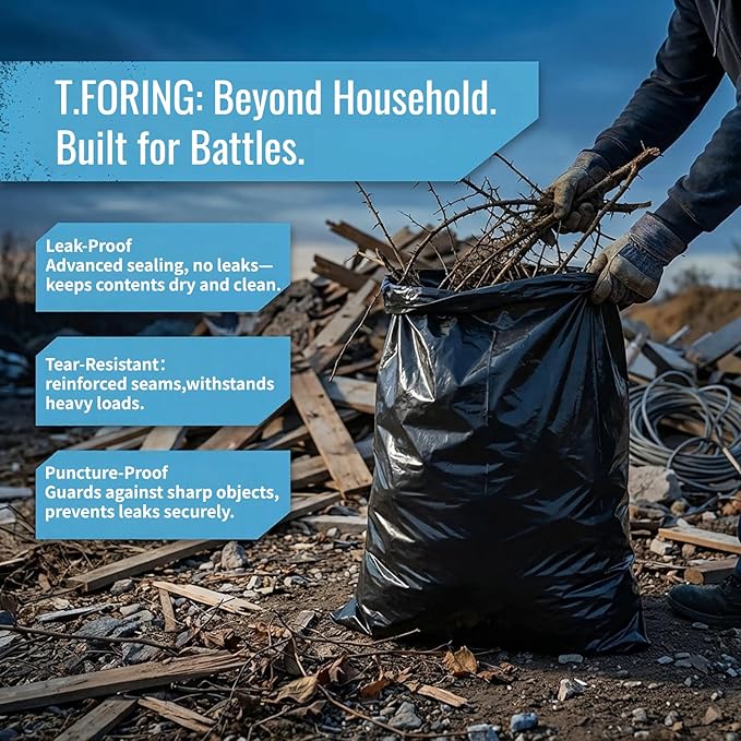 Black Trash Bags 20-25 Gallon 120 Count - 30" x 33" Large Kitchen Garbage Bags, 20+ Gallon Trash Can Liners Unscented, Multipurpose for Home, Office, Daily Household Use