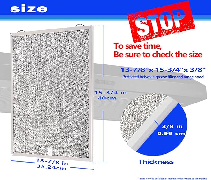 S99010430-002 Compatible with broan Range Hood Filter 15-3/4" x 13-7/8" x 3/8" 4512880 Replacement Nutone Range Hhood Filter 2 Pack HPF30 Grease Filter