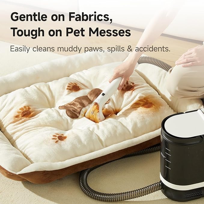 uwant Portable Carpet Cleaner 18Kpa Powerful Suction Carpet Cleaner Machine for Pets, Cars, Furniture with Cleaning Tools& Solution Low Noise Technology Upholstery Cleaner for Home, Rugs, Spot