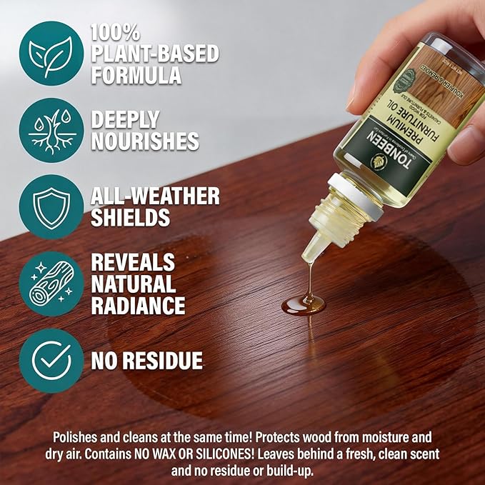 Premium Wood Furniture Care Set (12-Piece) - Includes Wood Cleaner & Water Mark Remover, Dark/Light Scratch Repair Kit & Furniture Care Oil | Friendly for Cabinets, Tables & All Wood Finished Surfaces