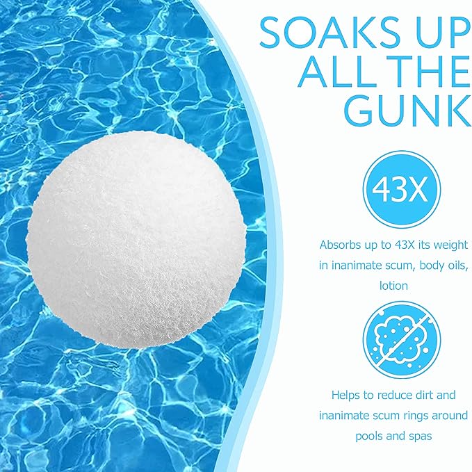 Compatible with Reusable Scum Oil Absorbing Sponge for Hot Tub, Spa, Swimming Pool, 4 Pack