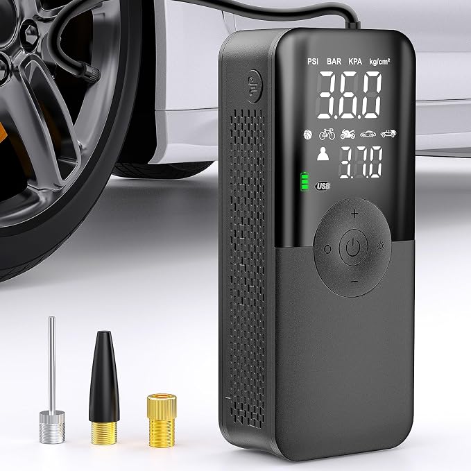 Nilight Tire Inflator Portable Air Compressor Rechargeable Battery Cordless 150PSI Faster Inflation Pump with Pressure Gauge for Car Motorcycle Bicycle Ball