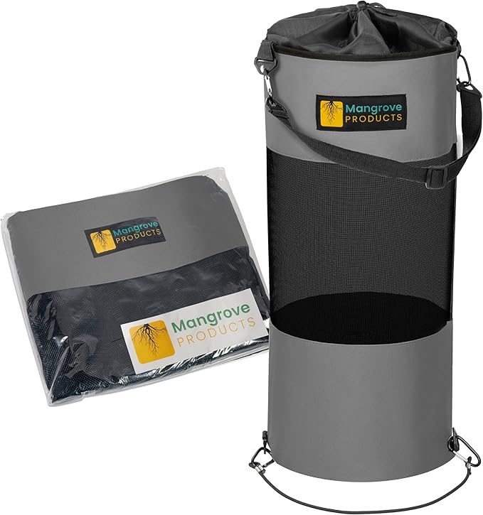 Mangrove Products: Portable Boat Trash Can, Reusable Trash Bag, Boating Equipment, Boat Storage, Boat Accessories Marine, Pontoon Boat Accessories, Fishing, Sandbar, RV, or Camping