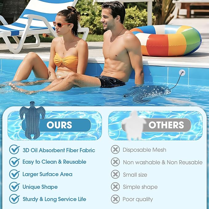 Hot Tub Scum Absorber, Hot Tub Accessories, Spa & Pool Scum Eliminating Balls,Hot Tub Scum Sponge for Hot Tub Oil Absorbing Sponge for Hot Tub Skimmer, Hot Tub Sponge Scum Remover (Turtle)