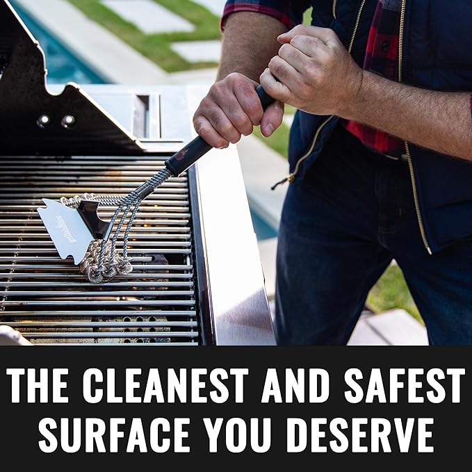 Grillaholics Bristle Free Grill Brush + High Heat Grilling Gloves + Vegetable Grill Basket Bundle