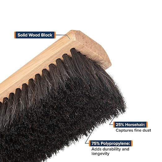 SPARTA Flo-Pac Horsehair Floor Sweep, Floor Brush for Cleaning, 24 Inches, Black, (Pack of 12)