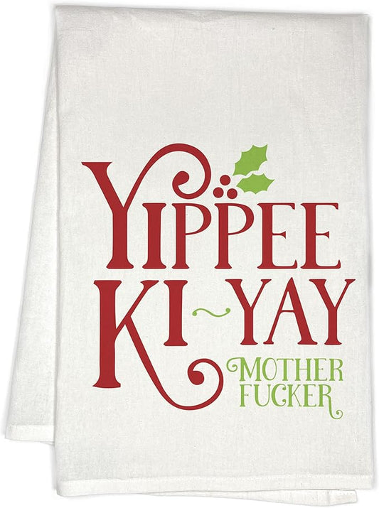 Yippee Ki Yay Funny Holiday Movie Kitchen Hand Towel