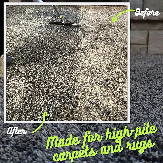 Room Groom Carpet Rake and Groomer with Telescoping 54" Adjustable Handle, Portable Design, Carpet Brush Ideal for Pet Hair, Refreshing High Pile Carpets and Artificial Turf, (Pack of 2)