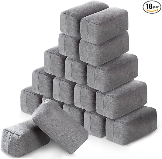 Riakrum 18 Pack Microfiber Applicator Pads Suede Car Detailing Sponge Ceramic Coating Applicator Pads Coating Sponge for Cars Graphene Metal Plastic Trim Ceramic Spray Applying Wax(Gray)
