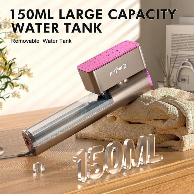 Travel Steamer Iron for Clothes, 100V-240V Portable Iron, 15s Fast Heat Up, 2 in 1 Handheld Steamer & Iron, LED Display, Fabric Quick Wrinkle Remover for Global & Europe