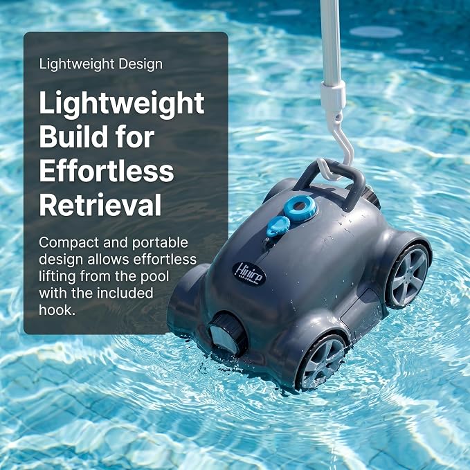 Cordless Robotic Pool Cleaner,Automatic Pool Vacuum Robot for In-Ground/Above Ground Pools,150 Min Runtime, IPX8 Waterproof, 2200 Sq Ft Coverage (Grey)