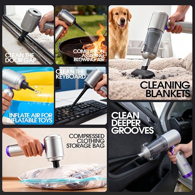 DSP 11 in 1 Cordless Car Vacuum Cleaner for Car Home Keyboard Cleaning | 3 speeds,blow function, foldable handle, battery display, storage bag,easy dust removal