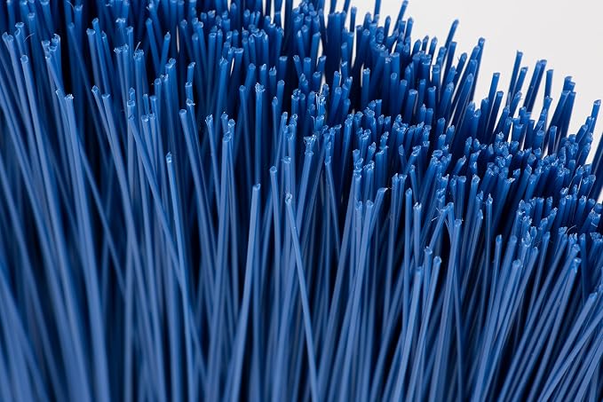SPARTA 41083EC14 Plastic Color Coded Broom, Unflagged Bristles, Long Broom With Angled Head For Small Debris Cleaning, 56 Inches, Blue, (Pack of 12)