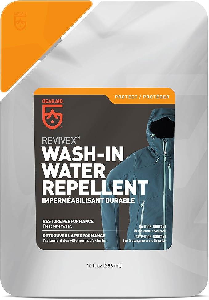 GEAR AID Revivex Durable Water Repellent (DWR) Spray for Waterproofing & Wash-in Water Repellent, Concentrated Formula for Outerwear, 10 Ounce