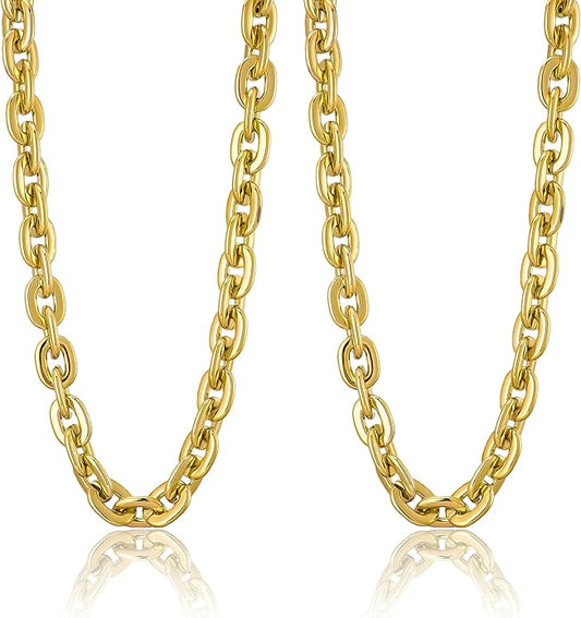 Passed colorfast test,Large Plastic Chain Necklace, 2 Pack / 4 Pack Optional,Hip-hop Rapper Big Chunky Fake Necklace , Super long Detachable, Non-fading Party Clothing Plastic Jewelry Necklace Decoration, Women and Men.