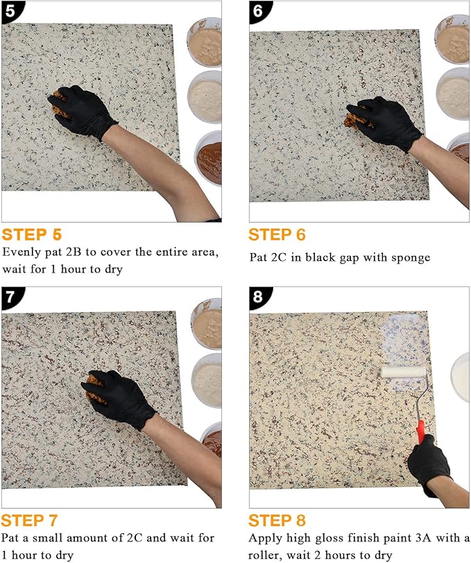 GLAINTE Granite Countertop Paint Kit - Brown Counter Top Refinishing Kit for Kitchen Bathroom