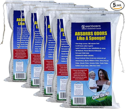 Earth Care Odor Removing Bag Stinky Smells Pet Odor etc (5 Pack)