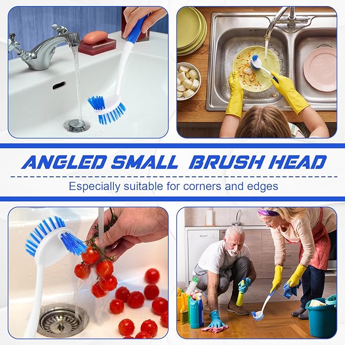 LemonRoad 20 Pcs Kitchen Scrub Brush Bulk with 2 Sided Stiff Bristles Dish Washing Scrubber Vegetable Brush Anti Slip Handle Washing Cleaning Dish Scrubber for Housekeeping Pots, Pans, Kitchen Sink