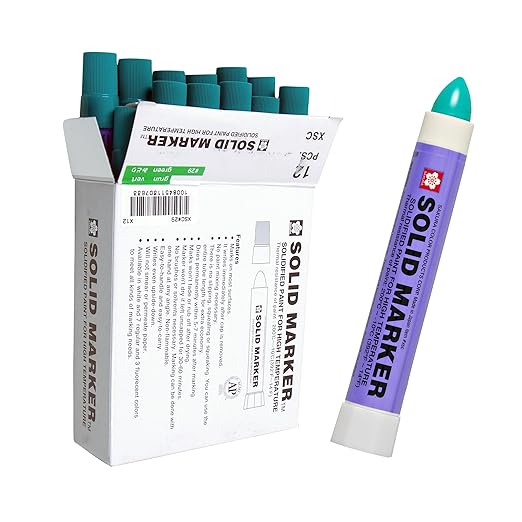 Sakura Solid Paint Markers - Permanent Marker Pens - Window, Wood & Glass Marker - Green Paint - 12 Pack