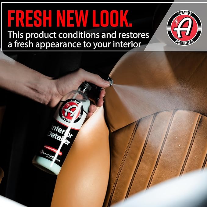Adam's Polishes Interior Detailer 16oz - Total Car Interior Cleaner, Protectant & Dressing, All Purpose Cleaner & Leather Conditioner, Vinyl, Dashboard, Screen, Seat Cleaner & More