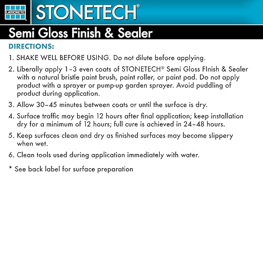 STONETECH Semi Gloss Finish & Sealer, 1 Quart/32OZ (946ML) Bottle