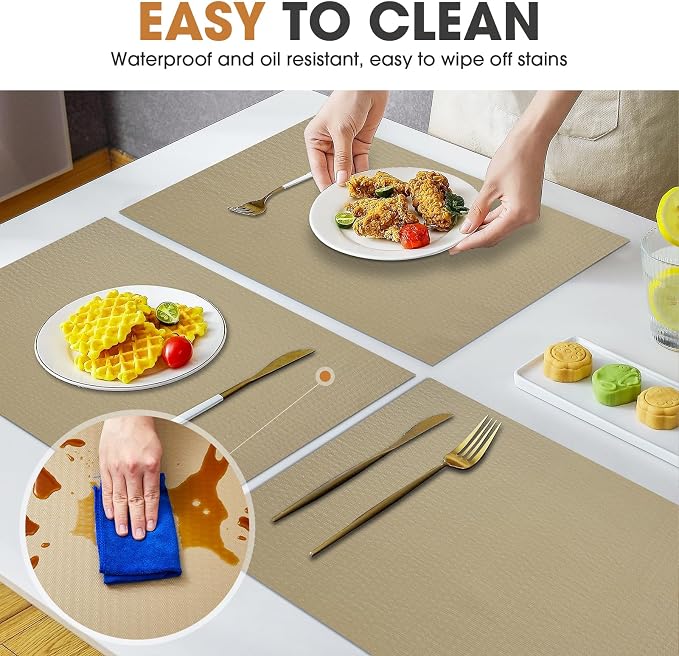 Drawer and Shelf Liner, Non-Slip Kitchen Cabinet Liners Non-Adhesive Thick Strong Grip Waterproof Washable Mats Protect Dresser Shelves Cupboard Bathroom Cabinets, Beige, 18 in X 20 FT