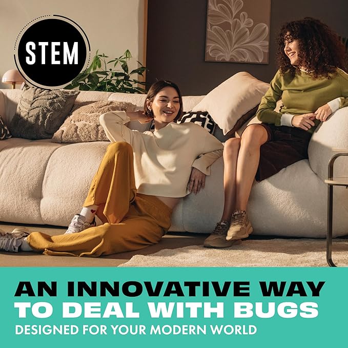 STEM Insect Trap - Indoor Fruit Fly & Gnat Pest Control for House, Home and Kitchen, Attracts & Traps Flying Bugs, Soft Blue Light - Includes 4 Plug-in Device & 4 Cartridges
