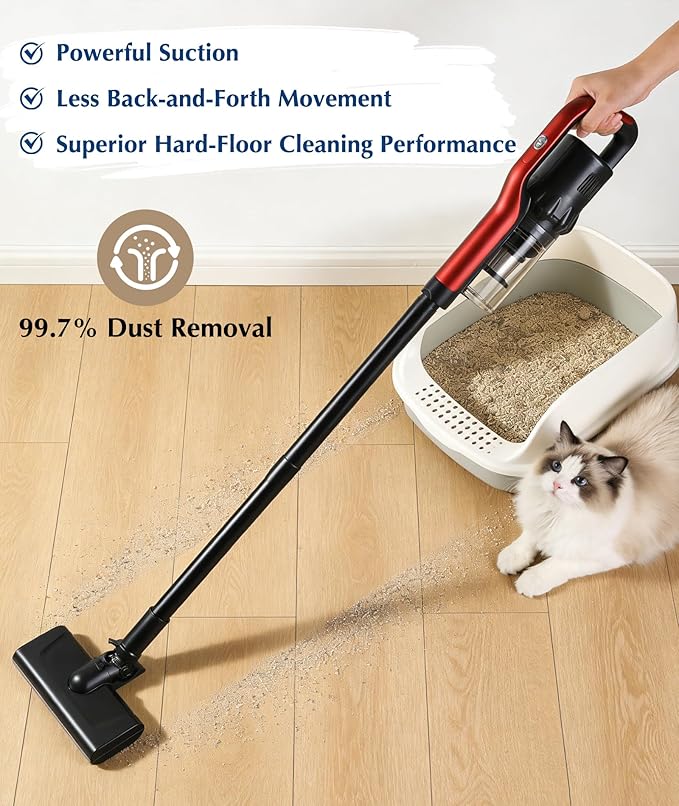 Vacuum Cleaners for Home, Powerful Suction for Pet Hair, 1.2L Dust Capacity Lightweight Vacuum for Carpets & Hard Floors & Car Seat