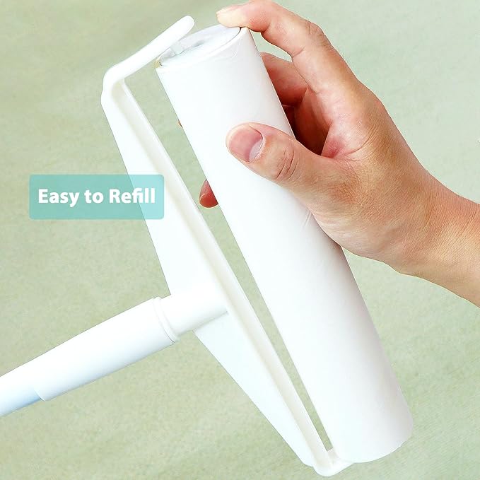 9.45 inch Lint Roller Refills for Floor Lint Roller Replacement 9.4 inch to 9.5 inch Wide Large Floor and Carpet Lint Remover Refills, Pack of 3 Rolls Extra Sticky 180 Sheets Total