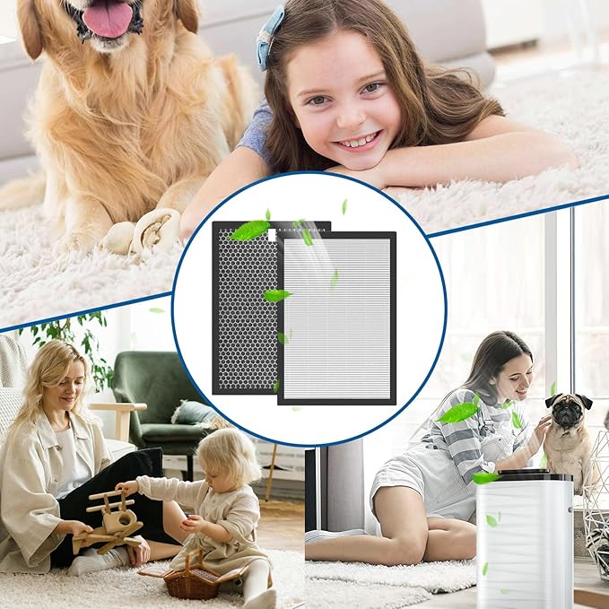 Replacement Filter Compatible with BreathePlus Pro Smart Air Purifier, Model: BP-PRO-600, True H13 High-efficiency Carbon HEPA Filter, Hepa x 1, Carbon Filter x 1