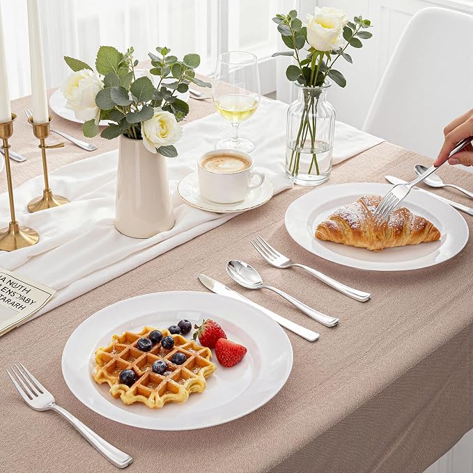 WDF 160 Pieces Silver Plastic Silverware - Silver Disposable Silverware - Plastic Silverware Heavy Duty - 80 Forks 40 Knives 40 Spoons - Disposable Cutlery Perfect for Party Baby Shower Wedding Spring