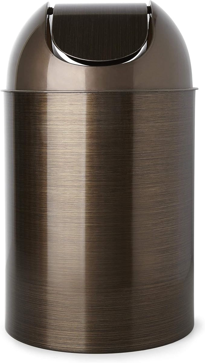 Umbra Mezzo Swing-Top Waste Can, 2.5-Gallon (10 L), Bronze
