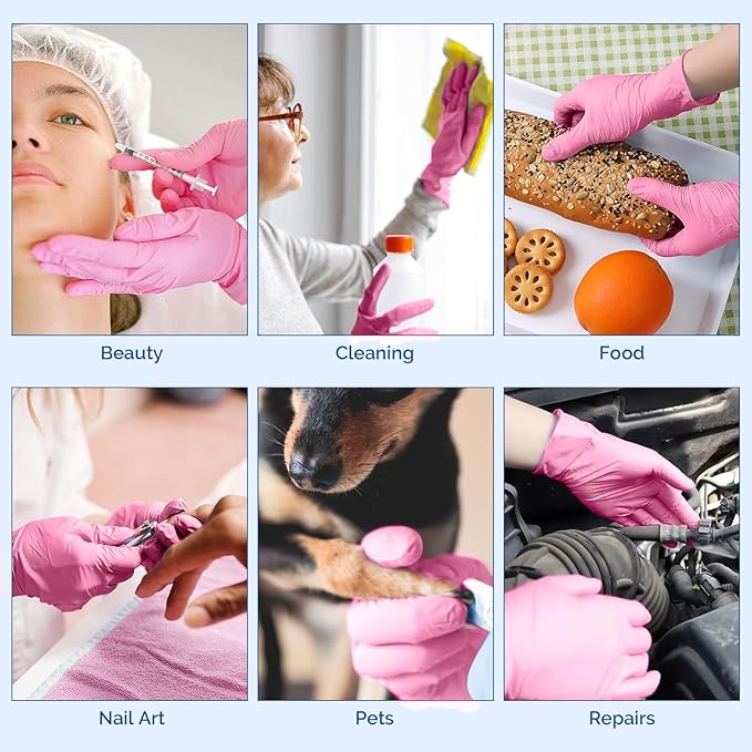 JMU 200 Nitrile Exam Gloves, 3.5Mil, Powder-Free Latex-Free Disposable Non-Sterile Protective Gloves, 1200/2000/4000 Count