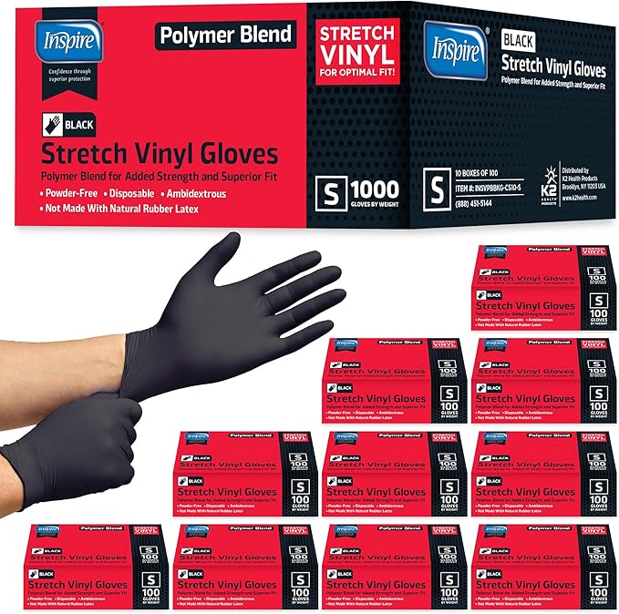 Inspire Black Nitrile Gloves | THE ORIGINAL Quality Black Gloves Disposable Latex Free | 4.5 Cooking