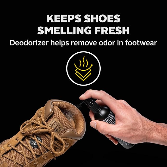 Sof Sole x Skechers Shoe Care Kit – All-in-One Shoe Cleaning Kit with Sneaker Cleaner, Shoe Deodorizer, Waterproof Spray & Brush – 4 oz Bottles with Pump Sprayers – Shoe Care for Athletic Shoes