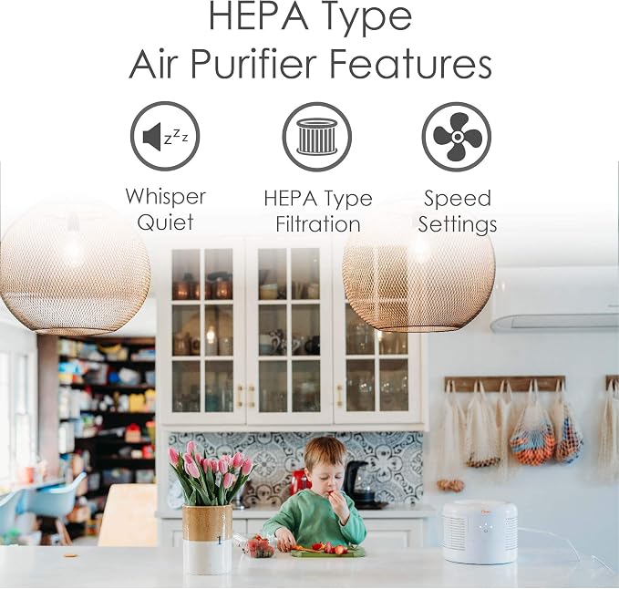 Crane HEPA Air Purifier, Air Purifiers for Home, Quiet Air Purifier HEPA Filter, Home Air Purifiers, Air Purifier For Pets, Office, Baby Nursery