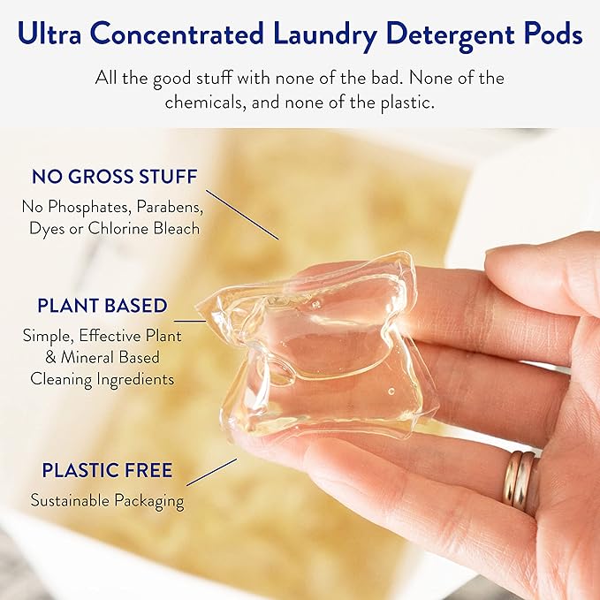 Clean People Laundry Detergent Pods & Fabric Softener Sheets - Plant-Based, Eco Friendly Laundry Detergent 96ct & Dryer Sheets 160ct (Fragrance Free)