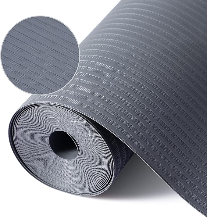 Mcrbeay Shelf Liners for Kitchen Cabinets, Non-Adhesive Drawer Liner, 17.5 Inch x 10Ft(120 Inch), Non-Slip, Strong Durable, Waterproof for Kitchen Cabinet Liner, Shelves, Storage, Desks, Dark Gray