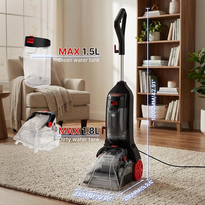 Shop-Vac Upright Carpet Cleaner Machine, 12000Pa Deep Cleaning Carpet Shampooer, Portable Rug Cleaner Machine for Carpet and Upholstery, Lightweight & Powerful