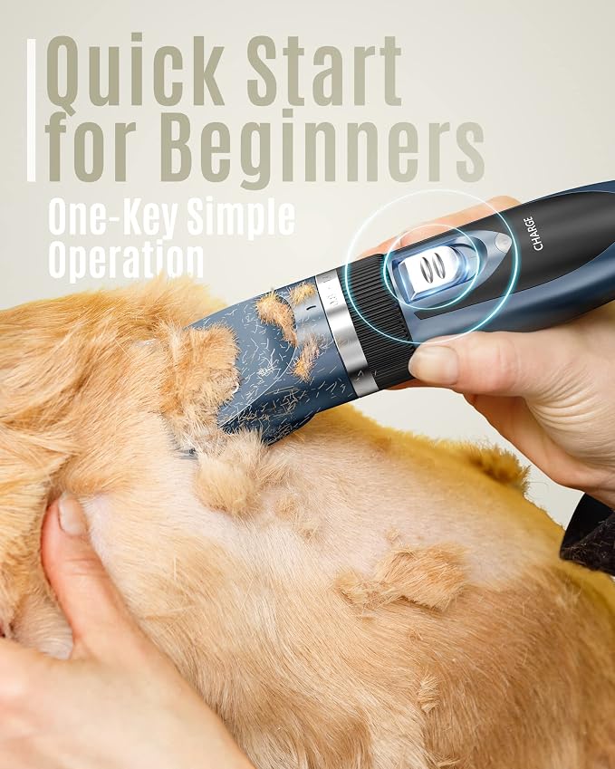 oneisall Dog Shaver Clippers Low Noise Dog Nail Grinder and Paw Trimmer Kit