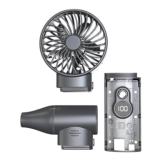 Compressed air Duster 100,000 RPM High-Speed Turbo Fan with 35m/s Airflow, 10,000mAh Power Bank Function for Computer Dusting and BBQ Ignition