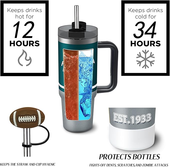 Tumbler 30oz Straight Skinny Portable Handle Car Cups With Anti slip Sleeve Straw Dust Cover, Sports Travel, Stainless Steel Insulated Gifts for Men Women Fans