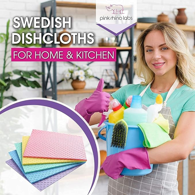 Swedish Dishcloths and Bamboo Charcoal Air Purifying Bag Bundle