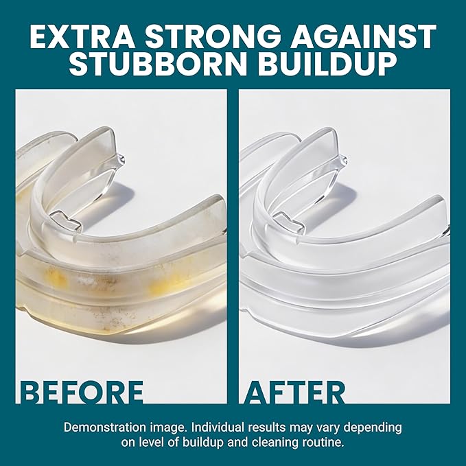 Retainer and Denture Cleansers Tablets, 8 Month Supply, Removes Bad Odors Discoloration Stains Plaque for Cleaning Invisalign Mouth Guard Night Guard and Removable Dental Appliances by M3