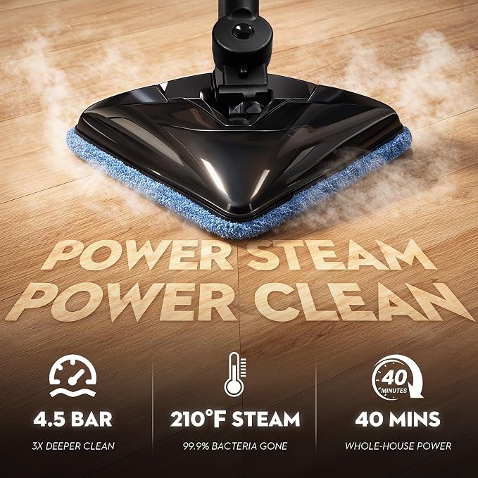 Steam Cleaner for Home, Multipurpose Chemical-Free Pressurized Steamer, 22 Accessories & 50 fl oz Large Tank, Deep Cleaning for Tile, Grout, Bathroom, Kitchen, Carpet & Upholstery