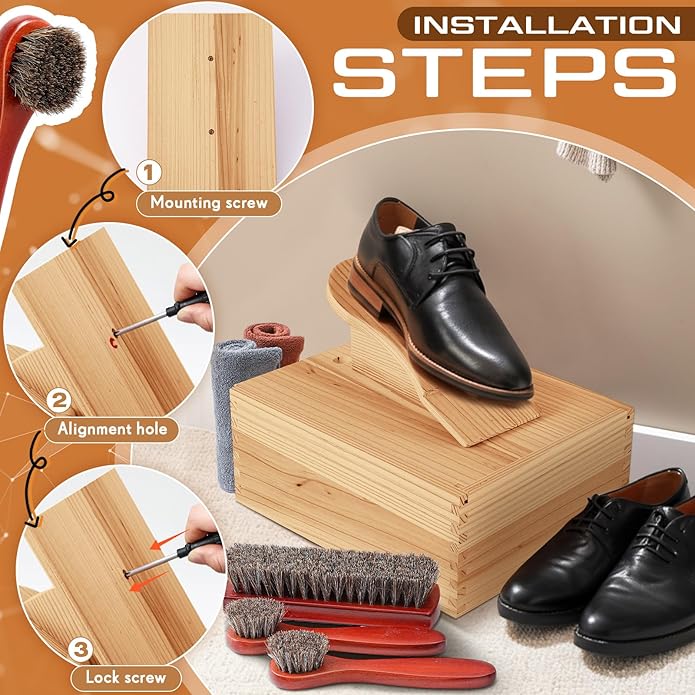 9 Pcs Shoe Shine Valet Box