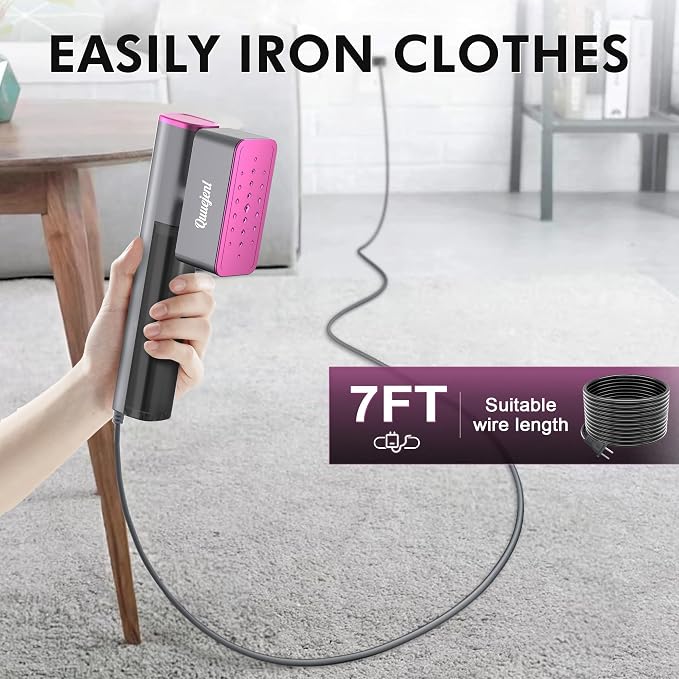 Travel Steamer Iron for Clothes, 100V-240V Portable Iron, 15s Fast Heat Up, 2 in 1 Handheld Steamer & Iron, LED Display, Fabric Quick Wrinkle Remover for Global & Europe