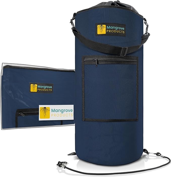 Mangrove Products: Portable Boat Trash Can, Reusable Trash Bag, Boating Equipment, Boat Storage, Boat Accessories Marine, Pontoon Boat Accessories, Fishing, Sandbar, RV, or Camping