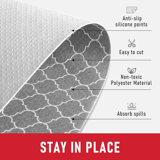 Cooyes 6 Pack Refrigerator Shelf Liners for French Door Fridge, 17.7" × 36" Extra Large, Non-Slip Fridge Mats Machine Washable, Refrigerator Drawer Liner for Glass Shelves Kitchen Cabinet